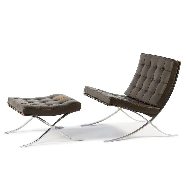 Hauptbild zu Objekt, Sessel 'Barcelona' mit Ottoman, 1929, Ludwig Mies van der Rohe, Knoll International, New York, 154A 43