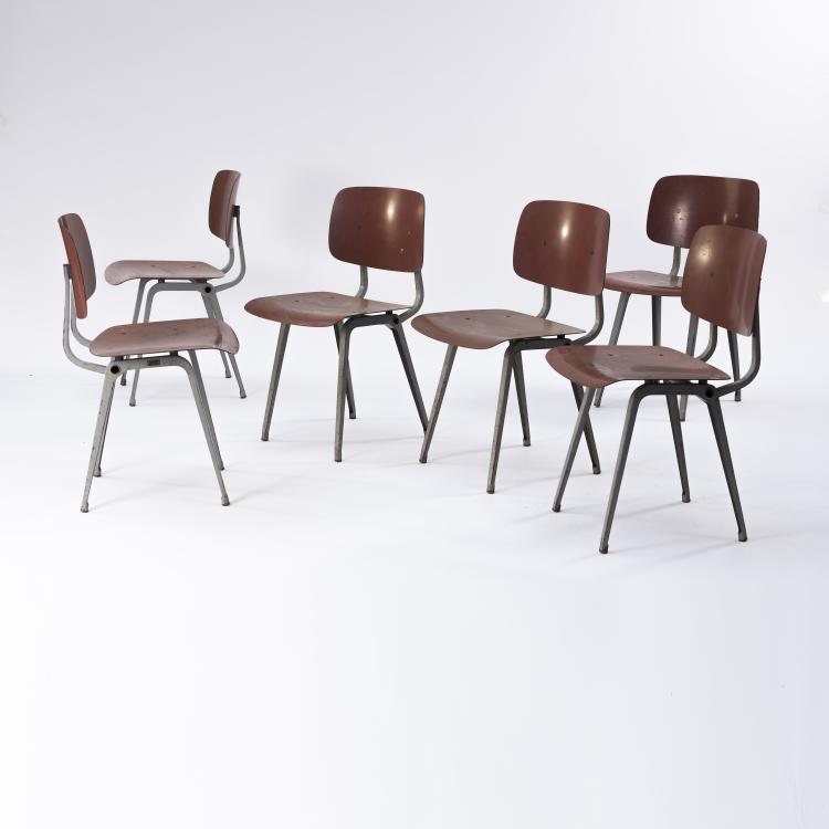 Bild 1 zu Objekt, 6 'Revolt' chairs, 1954, Friso Kramer, Ahrend Cirkel, Den Haag, 161C 519