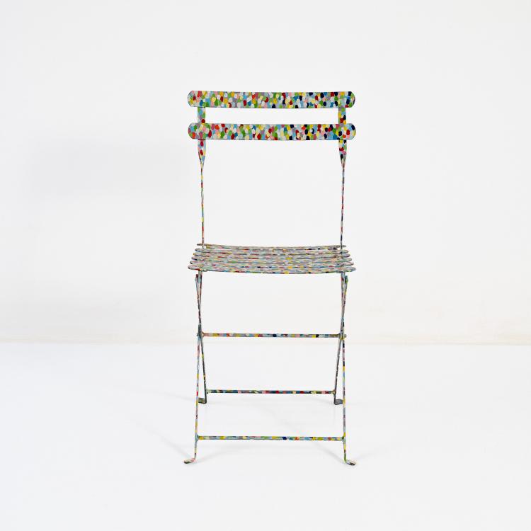 Bild 2 zu Objekt, Unikat Klappstuhl 'Sedia Pontillista', um 1980 (Entwurf), Alessandro Guerriero, Alchimia, Mailand / Milan, 