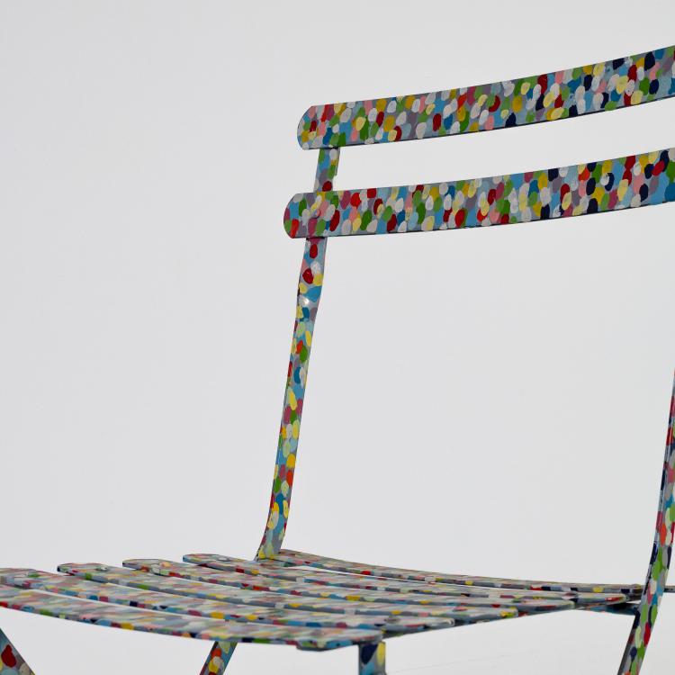Bild 8 zu Objekt, Unikat Klappstuhl 'Sedia Pontillista', um 1980 (Entwurf), Alessandro Guerriero, Alchimia, Mailand / Milan, 