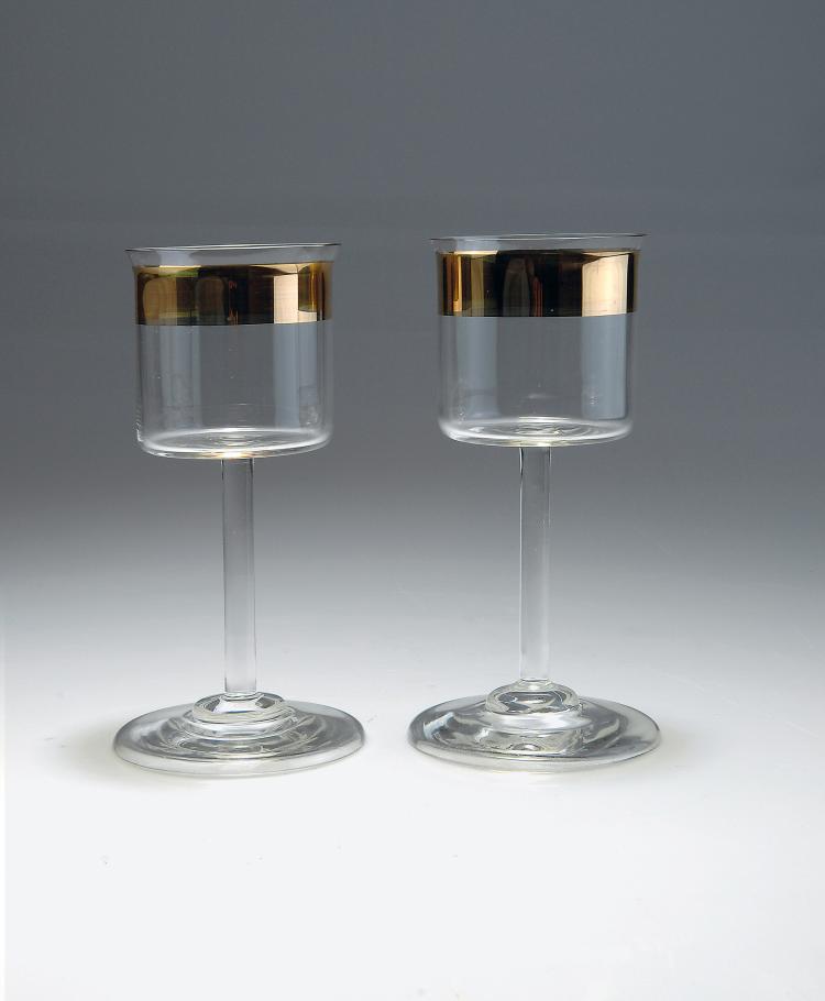 Hauptbild zu Objekt, Zwei Weingl&auml;ser aus dem 'Wertheim'-Service, 1902, Peter Behrens, Poschinger, Benedikt von, Oberzwieselau, 100C 16