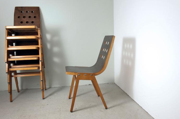 Hauptbild zu Objekt, Sechs 'Stadthallenst&uuml;hle - 3-4-3', Roland Rainer, Pollak, E. & A., Wien, 100C 110