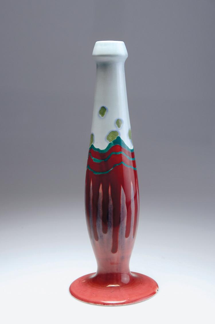 Hauptbild zu Objekt, Bl&uuml;tenvase, 1901, Hans Christiansen, W&auml;chtersbacher Steingutfabrik, Schlierbach, 100C 13