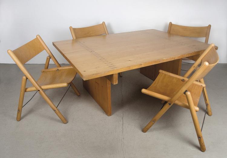 Hauptbild zu Objekt, Tisch mit vier St&uuml;hlen, Otl Aicher, 100C 202