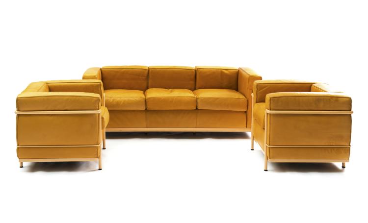 Hauptbild zu Objekt, Dreiersofa 'LC 2', 1928, Cassina, Mailand, 115C 459