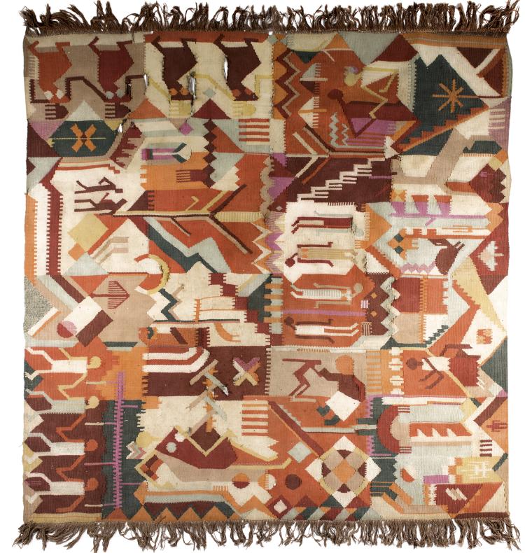 Hauptbild zu Objekt, Carpet for the child's room of the mansion of Dr. Kurt Luthmer, Hedwig Heckemann, Heckemann, Hedwig; Kassel, Kunstakademie, 112A 92
