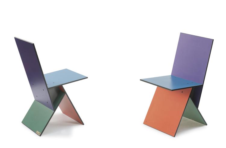 Hauptbild zu Objekt, Pair of 'Vilbert' chairs, 1993/94, Verner Panton, DK Ikea, &Auml;lmhult; Kellco, Schweiz, 115A 292