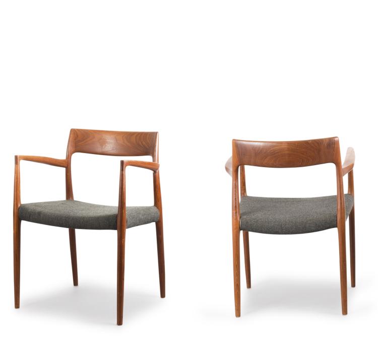 Hauptbild zu Objekt, Paar Armlehnst&uuml;hle, 1950er Jahre, M&ouml;ller, J. L. Hojberg, 115A 185