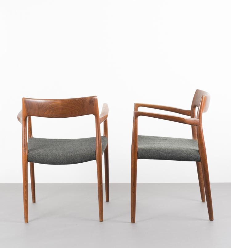 Bild 1 zu Objekt, Paar Armlehnst&uuml;hle, 1950er Jahre, M&ouml;ller, J. L. Hojberg, 115A 185