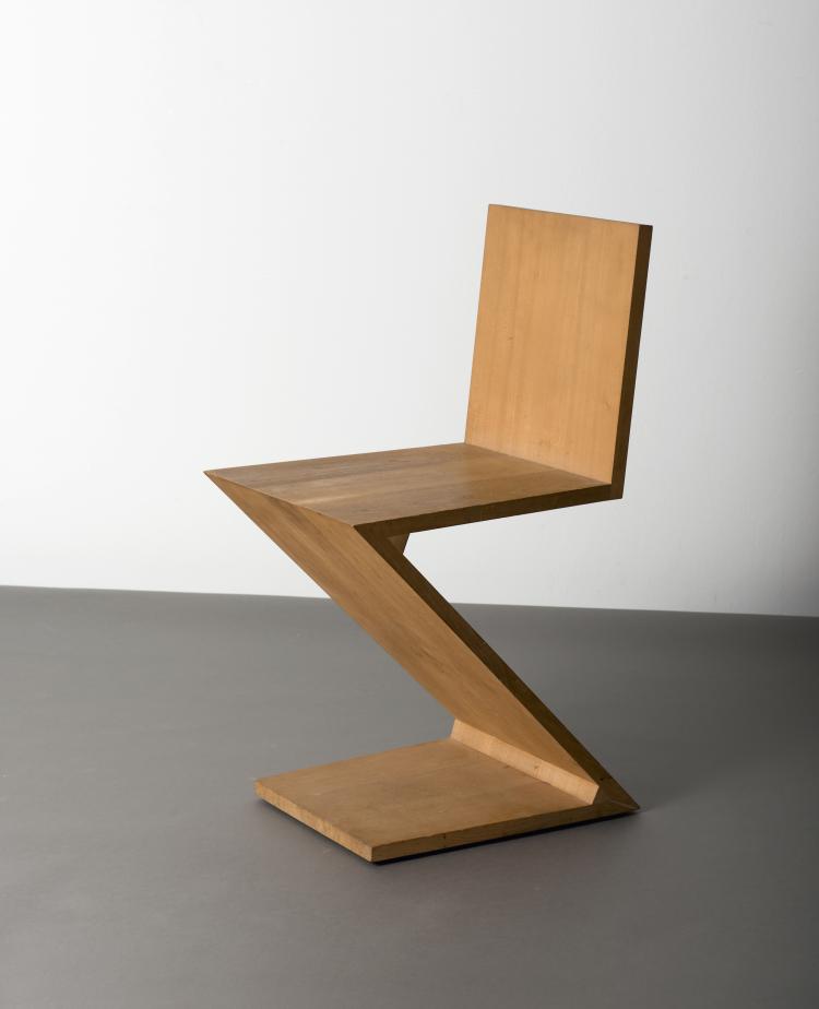 Bild 1 zu Objekt, 'Zig-Zag'-Stuhl, 1934, Gerrit Rietveld, Meubelmakerij Rietveld, Adr. van; Cassina, Mailand, 115C 334