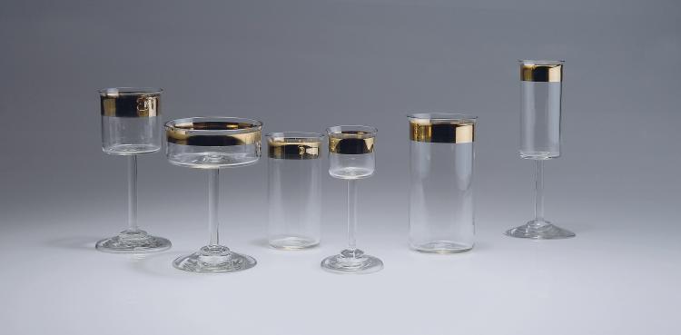 Hauptbild zu Objekt, Sechsteiliges Gl&auml;serset aus dem 'Wertheim'-Service, 1902 , Peter Behrens, Poschinger, Benedikt von, Oberzwieselau, 112A 37