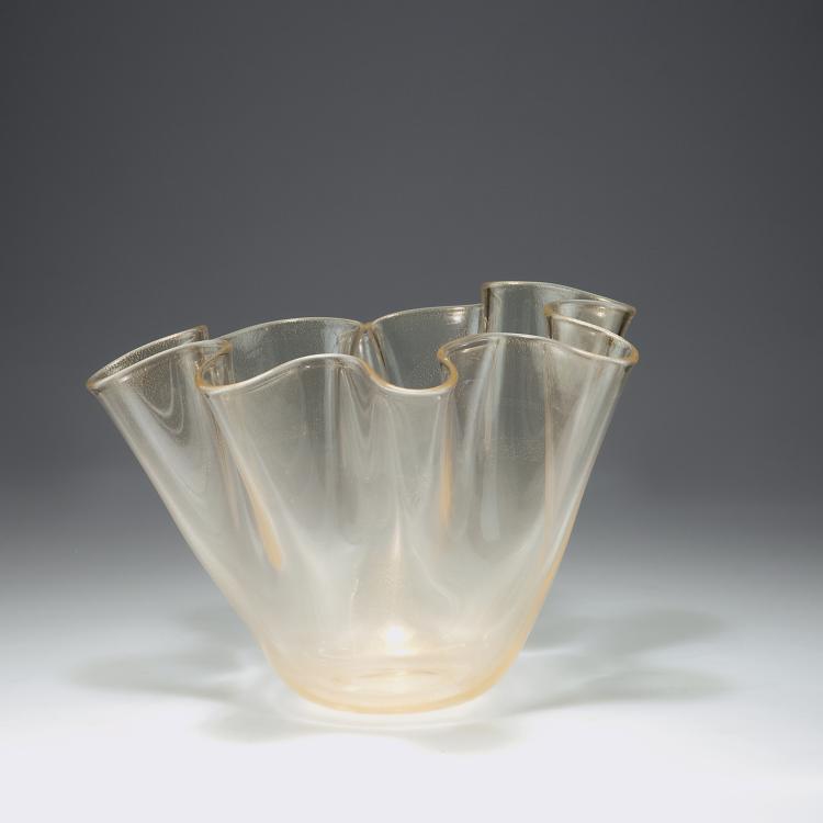Hauptbild zu Objekt, Vase 'Fazzoletto', um 1950, Murano, 113B 142