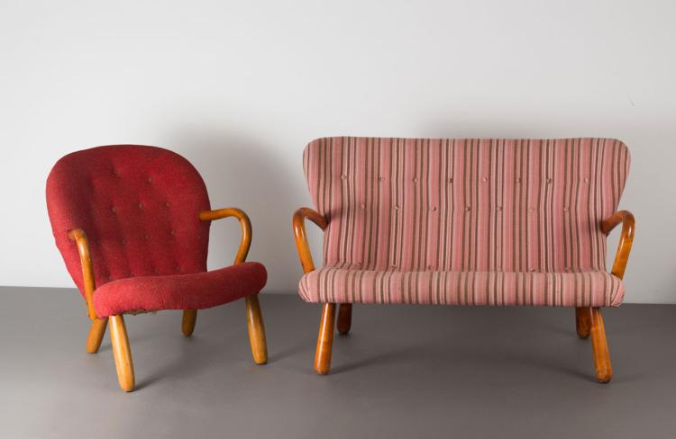 Bild 1 zu Objekt, 'Clam' armchair, Philip Arctander, Johanssons, Sune, M&ouml;belfabrik, N&auml;ssj&ouml;, Schweden (zugeschrieben), 112A 123