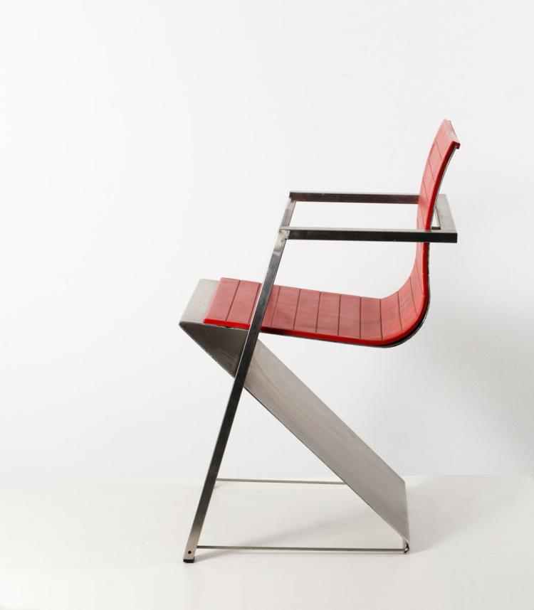 Bild 1 zu Objekt, Armlehnstuhl 'd8 Documenta', 1987, Reinhard M&uuml;ller, Pentagon, K&ouml;ln, 112A 147