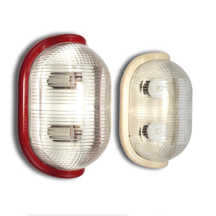 Hauptbild zu Objekt, Zwei Boden- / Wand- / Tischleuchten 'Noce', 1972, Achille Castiglioni, Flos, Brescia, 116A 183