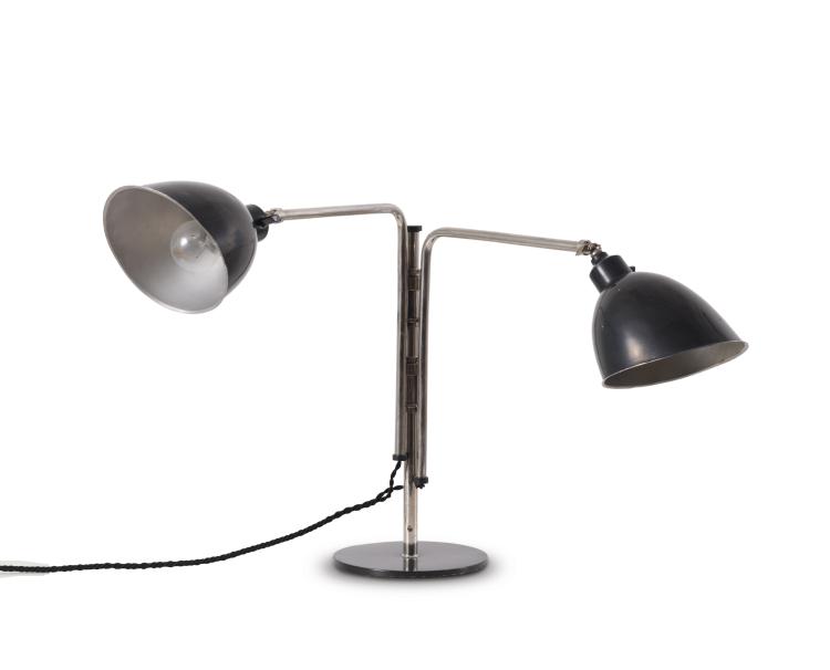 Hauptbild zu Objekt, Rare table light with two light fixtures, Christian Dell, Rondella, Oberursel, 112A 99