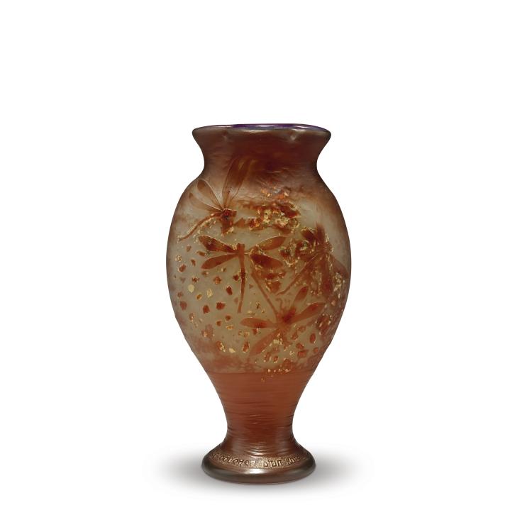 Hauptbild zu Objekt, 'Libellules et soleil' vase, Daum Fr&egrave;res, Nancy, 112A 39