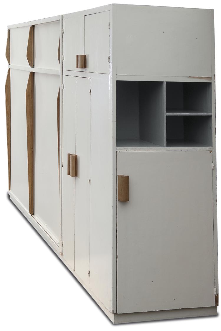 Hauptbild zu Objekt, Large built-in cabinet from the 'Unit&eacute; d'Habitation de Marseille', ATBAT (Atelier des batisseurs); Barbaris, Ajaccio (wohl), 112A 130
