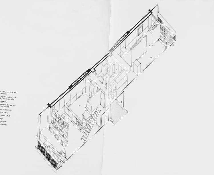 Bild 1 zu Objekt, Large built-in cabinet from the 'Unit&eacute; d'Habitation de Marseille', ATBAT (Atelier des batisseurs); Barbaris, Ajaccio (wohl), 112A 130