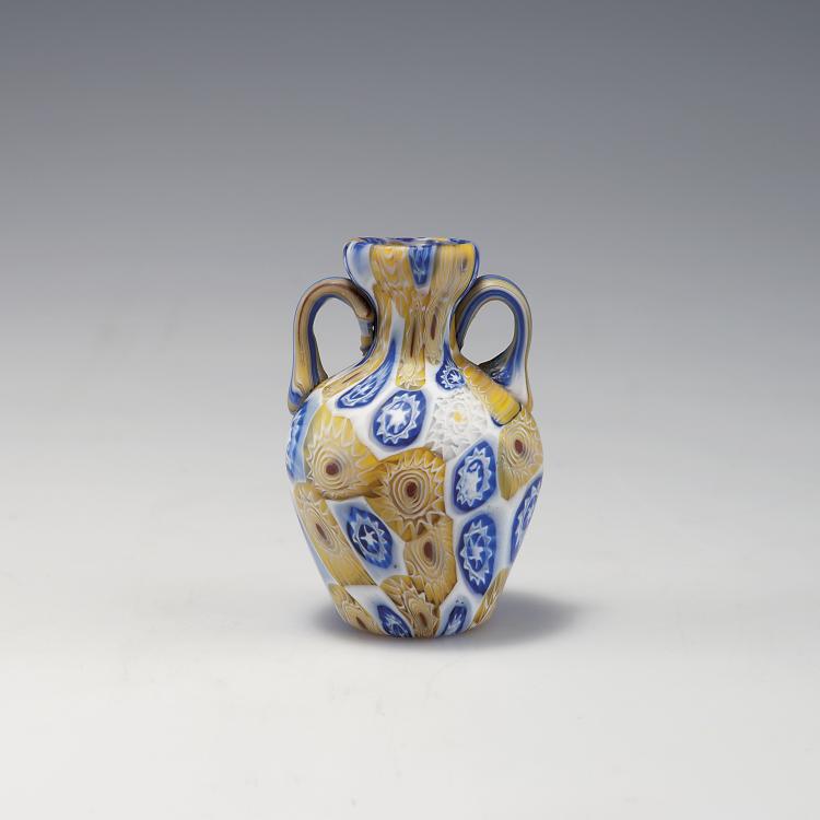 Hauptbild zu Objekt, Small 'Murrine' vase with handles, c1910, Toso, Fratelli, Murano, 116B 32
