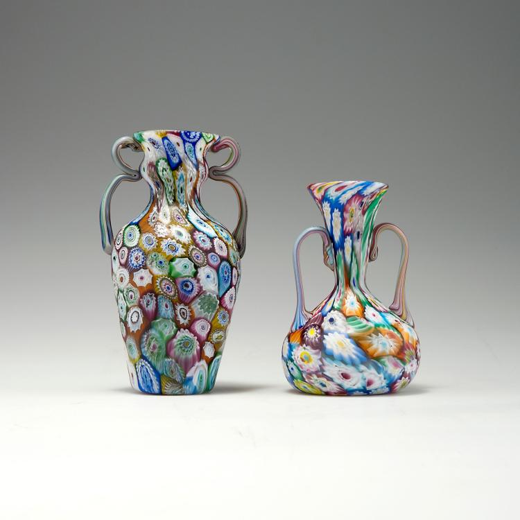 Bild 1 zu Objekt, 'Murrine' vase with handles, c1910, Toso, Fratelli, Murano, 116B 38