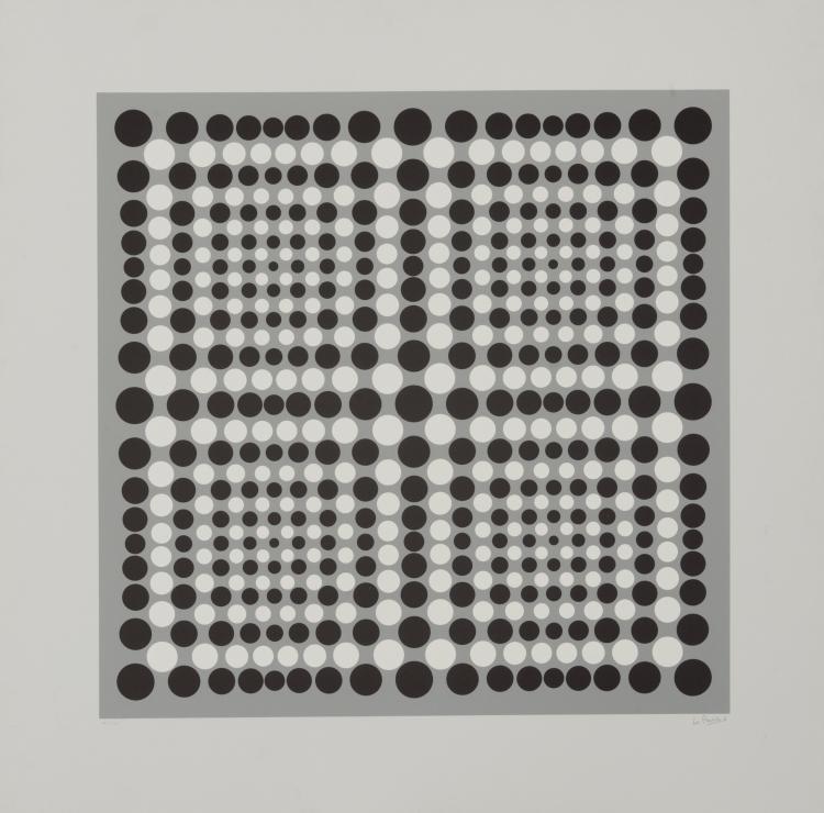 Hauptbild zu Objekt, 2 Bll. nach 'Pour une vision p&eacute;riph&eacute;rique' (1959/1966) und 'Instabilit&eacute; visuelle' (1959/1966), Julio Le Parc, 115C 46