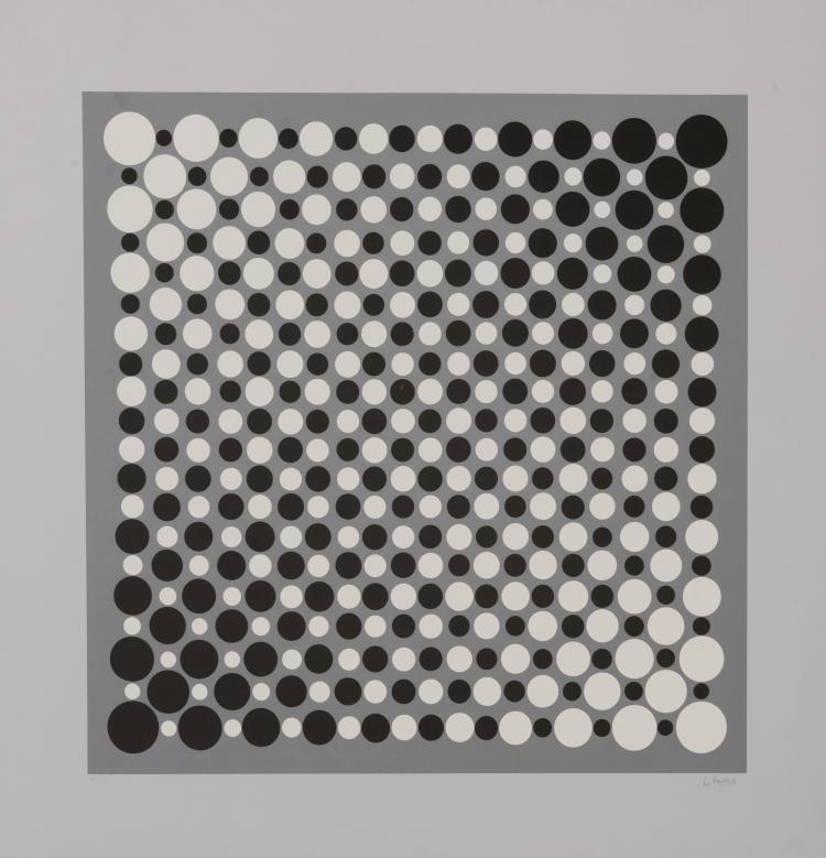 Bild 1 zu Objekt, 2 Bll. nach 'Pour une vision p&eacute;riph&eacute;rique' (1959/1966) und 'Instabilit&eacute; visuelle' (1959/1966), Julio Le Parc, 115C 46