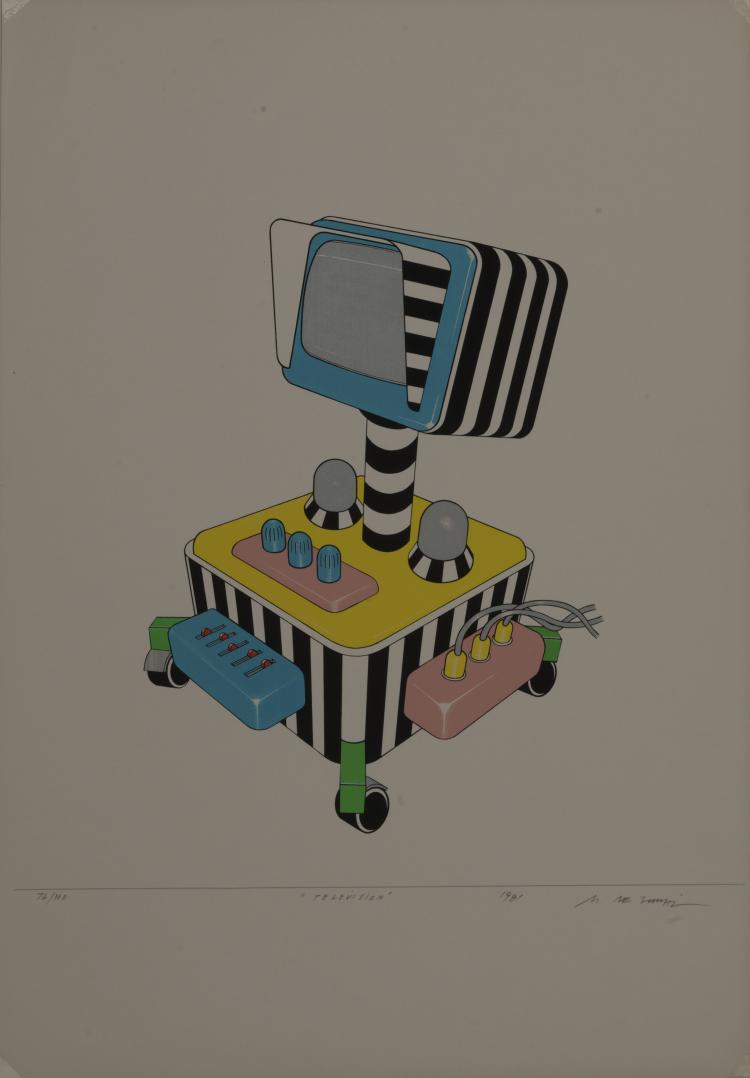 Bild 1 zu Objekt, 2 Bll. 'Portable Radio and Tape Recorder' u. 'Television', 1981, 115C 52