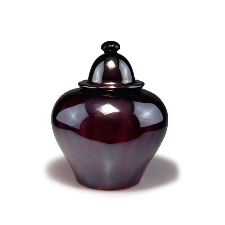 Hauptbild zu Objekt, Deckelvase, um 1925, Vittorio Zecchin, Cappellin, M.V.M., Murano  (zugeschrieben), 116B 57