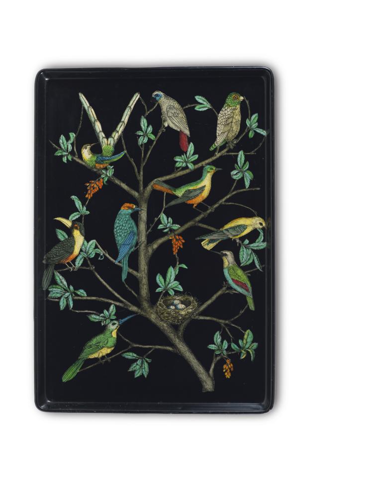 Hauptbild zu Objekt, Tablett 'Uccelli', um 1954, Piero Fornasetti, Fornasetti, Mailand, 115C 227