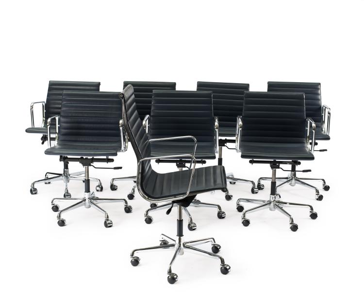 Hauptbild zu Objekt, Acht Armlehnst&uuml;hle 'Aluminium Group', 1958, ICF Cadsana, Mailand, 115C 371