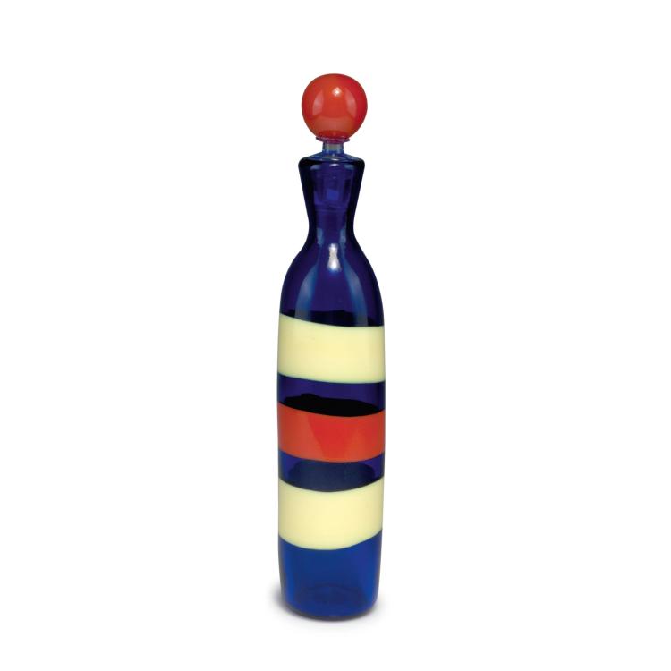 Hauptbild zu Objekt, 'A fasce' bottle and stopper, c1953 , Fulvio Bianconi, Venini & C., Murano, 116B 121