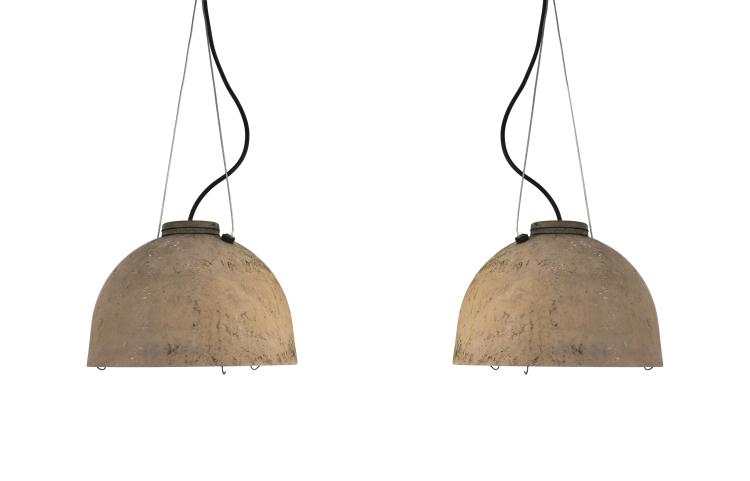 Hauptbild zu Objekt, Zwei Industrie-Deckenleuchten 'Kopenhagen', 1970er Jahre, Otto K&auml;szner, DK D&auml;nemark, 115A 284