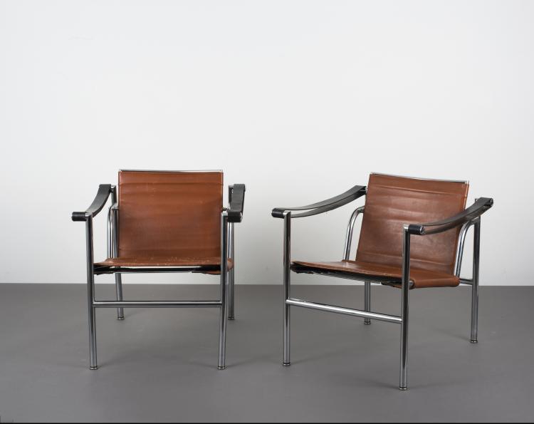 Hauptbild zu Objekt, Zwei Armlehnsessel 'LC 1', 1928, Cassina, Mailand, 115C 461