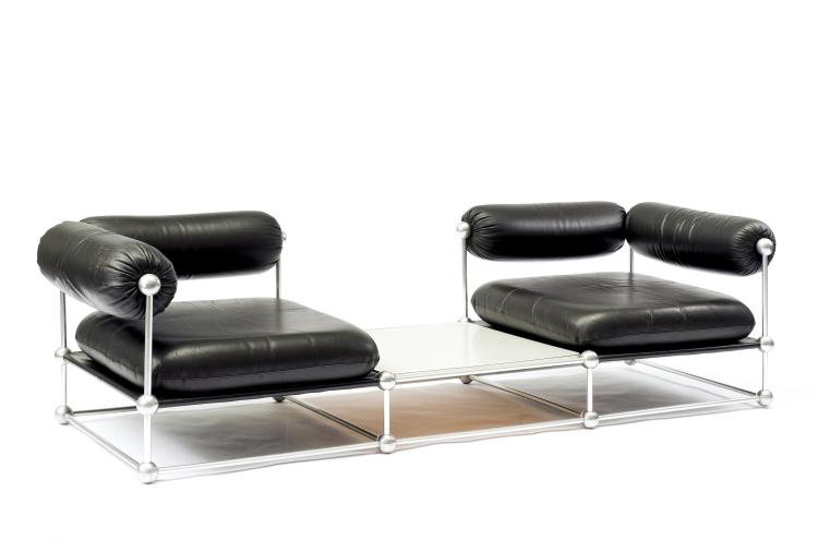 Bild 1 zu Objekt, 'S420 C' couch with table and two 'S420 H' easy chairs, Verner Panton, Thonet, Frankenberg, 115A 260