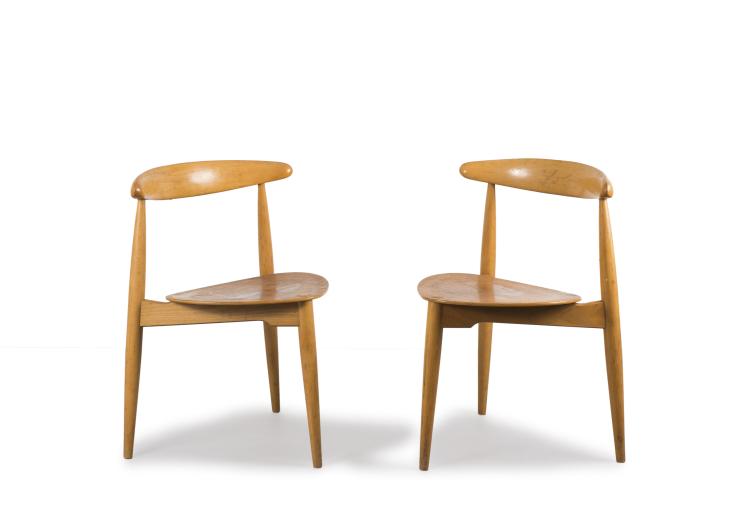 Hauptbild zu Objekt, Paar Stapelst&uuml;hle 'Dining Chair 4103', 1952, Hansen, Fritz, Aller&ouml;d, 115A 190