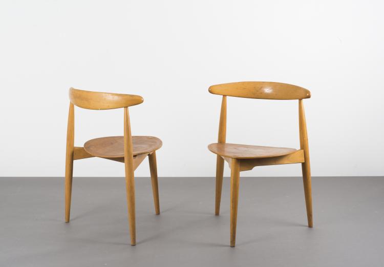 Bild 1 zu Objekt, Paar Stapelst&uuml;hle 'Dining Chair 4103', 1952, Hansen, Fritz, Aller&ouml;d, 115A 190