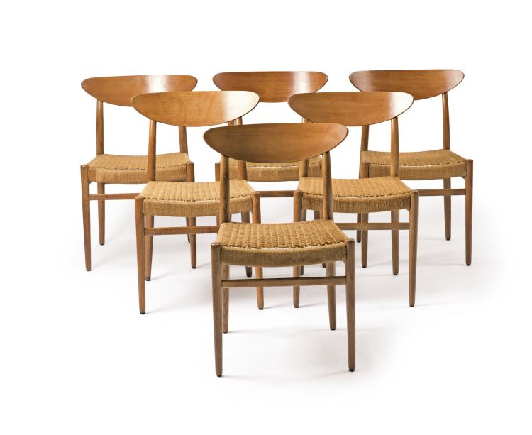 Hauptbild zu Objekt, Sechs St&uuml;hle mit Kordelgeflecht, 1950er Jahre , Schweden, 116C 69