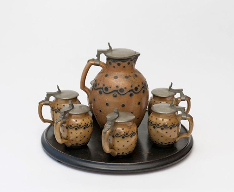 Hauptbild zu Objekt, Beer set with tray, 1903, Richard Riemerschmid, Merkelbach, Reinhold, Grenzhausen, 117B 55
