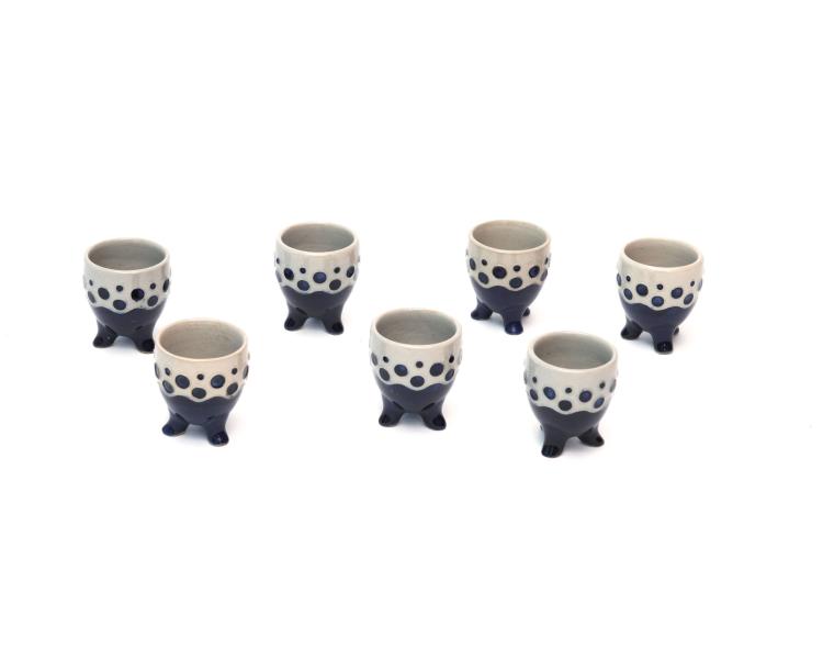 Hauptbild zu Objekt, Seven egg cups, 1904/05, Richard Riemerschmid, Merkelbach, Reinhold, Grenzhausen, 117B 90