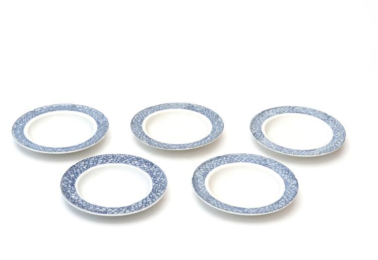 Hauptbild zu Objekt, Five bread plates, 1903-05, Richard Riemerschmid, Mei&szlig;en, KPM, 117B 74