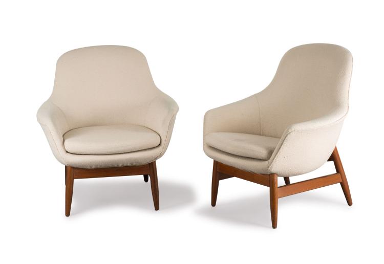 Hauptbild zu Objekt, Two armchairs, 1950s, Hans Olsen, Viskadalens M&ouml;belindustri, Kinna, Schweden, 116C 84