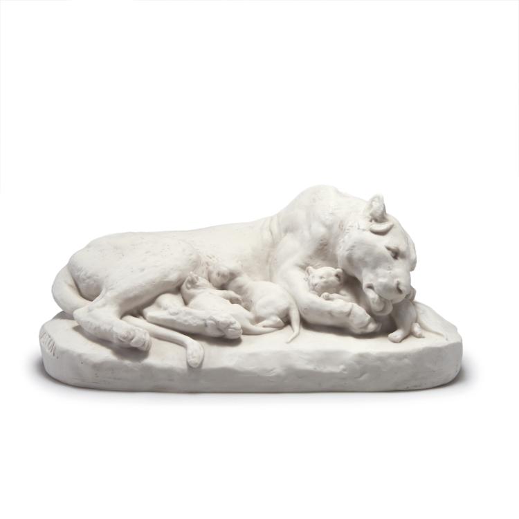 Hauptbild zu Objekt, Group of lions, 1903, Charles Valton, S&egrave;vres, Manufacture Nationale de, 117A 447