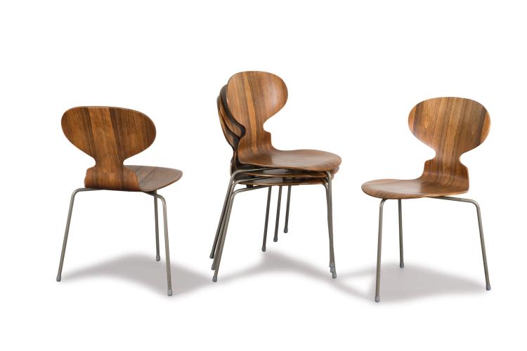 Hauptbild zu Objekt, Five 'Ant -  3100' chairs, 1952, Arne Jacobsen, Hansen, Fritz, Aller&ouml;d, 116C 87