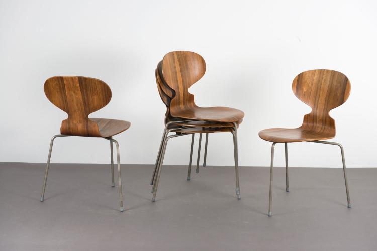 Bild 1 zu Objekt, Five 'Ant -  3100' chairs, 1952, Arne Jacobsen, Hansen, Fritz, Aller&ouml;d, 116C 87