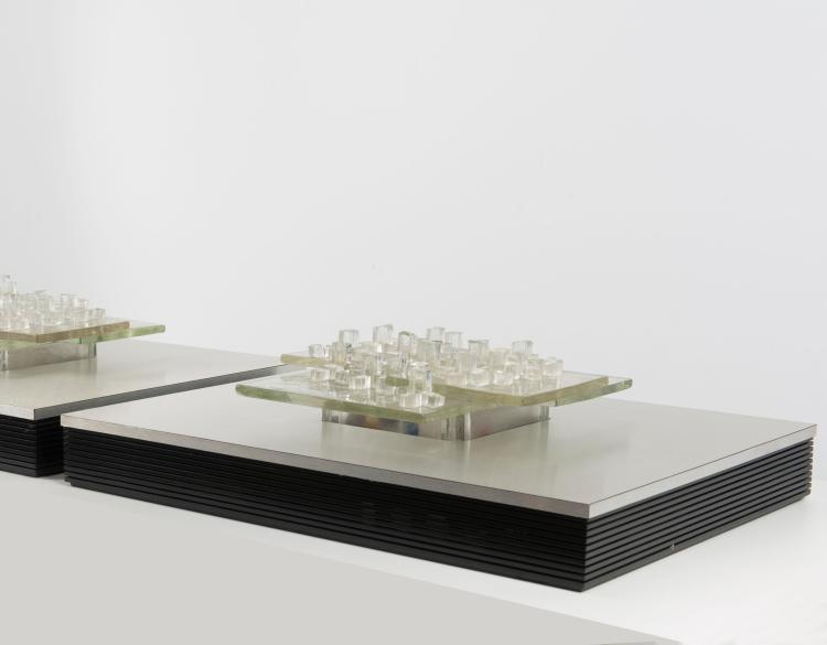 Bild 1 zu Objekt, Two wall sconces with integrated loudspeakers, c1970, Aki Kaze, Poliarte, Vicenza, 116A 268