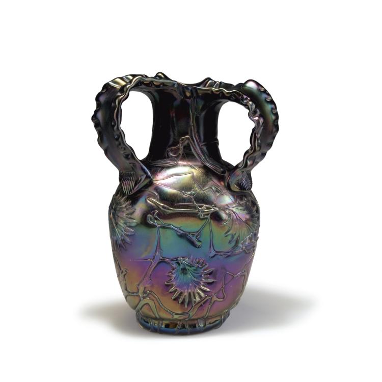 Hauptbild zu Objekt, Tall vase with handles, 1900-05, Elisabeth Glasfabrik, Kosten bei Teplitz; Pallme-K&ouml;nig, Gebr.; Habel, Wilhelm, 117C 4