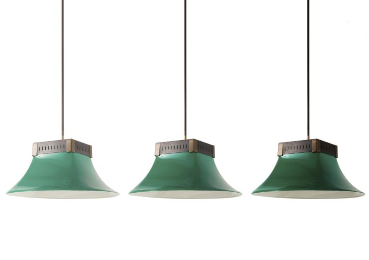 Hauptbild zu Objekt, Drei Deckenleuchten 'Billard', 1960er Jahre, Stilnovo, Mailand (zugeschrieben), 116A 239