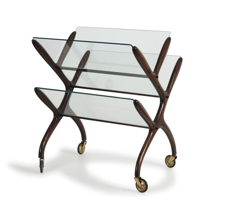 Hauptbild zu Objekt, Magazine rack on wheels, 1950s, Cesare Lacca, Italien, 116A 210