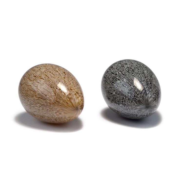 Hauptbild zu Objekt, Two 'Murrine' eggs, 1975-78, Ludovico Diaz de Santillana, Venini & C., Murano, 116B 156